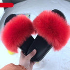 New Luxury Fluffy Slippers Indoor Warm Furry Fur Flip Flops Women Amazing Plush Slides Shoes Warm Comfortable Fuzzy Furry Slippers Indoor Cozy Memory Foam Anti-Slip Flip Flops Stevvex