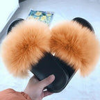 New Luxury Fluffy Slippers Indoor Warm Furry Fur Flip Flops Women Amazing Plush Slides Shoes Warm Comfortable Fuzzy Furry Slippers Indoor Cozy Memory Foam Anti-Slip Flip Flops Stevvex