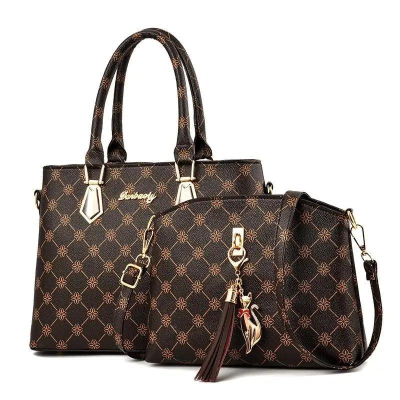 New Luxury Leather Bags Set 2 Pcs Handbag For Women And Girls Stylish Shoulder Gift Bag For Females Stevvex