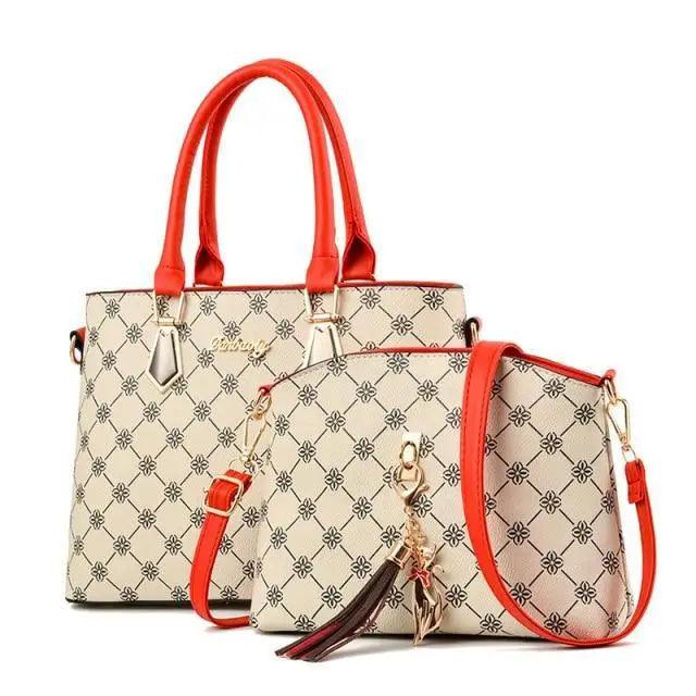 New Luxury Leather Bags Set 2 Pcs Handbag For Women And Girls Stylish Shoulder Gift Bag For Females Stevvex