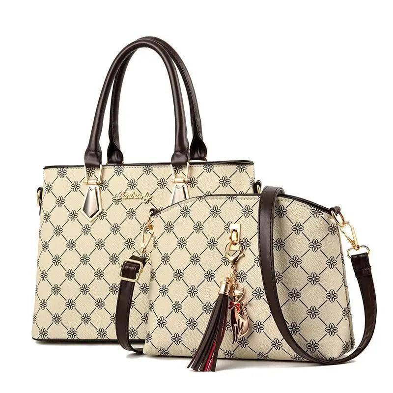 New Luxury Leather Bags Set 2 Pcs Handbag For Women And Girls Stylish Shoulder Gift Bag For Females Stevvex