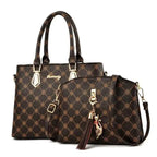 New Luxury Leather Bags Set 2 Pcs Handbag For Women And Girls Stylish Shoulder Gift Bag For Females Stevvex