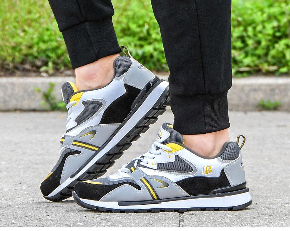 New Luxury Leather Sport Shoes Man Sneakers Running Shoes Men Tennis Male Walking Footwear Trendy Fitness Casual Mens Comfortable Walking Mans Trendy Slip On Sport Sneakers Stevvex