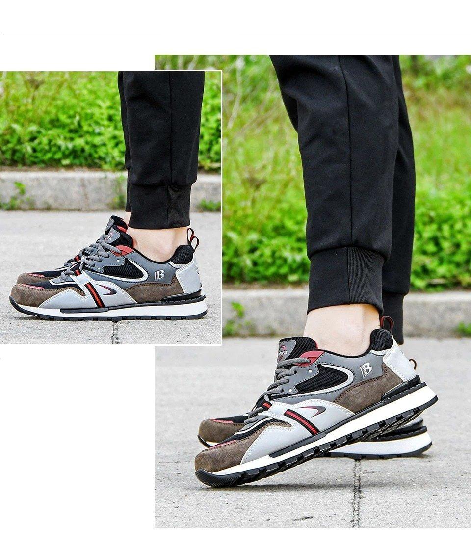 New Luxury Leather Sport Shoes Man Sneakers Running Shoes Men Tennis Male Walking Footwear Trendy Fitness Casual Mens Comfortable Walking Mans Trendy Slip On Sport Sneakers Stevvex