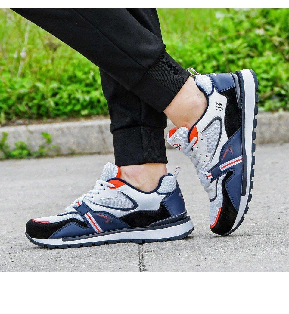 New Luxury Leather Sport Shoes Man Sneakers Running Shoes Men Tennis Male Walking Footwear Trendy Fitness Casual Mens Comfortable Walking Mans Trendy Slip On Sport Sneakers Stevvex
