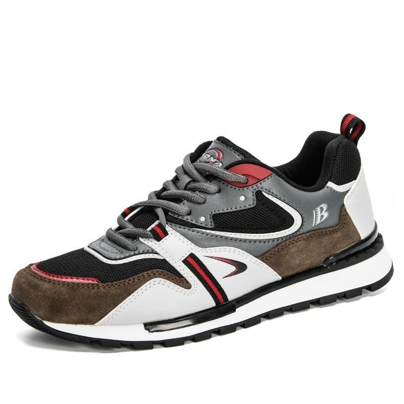 New Luxury Leather Sport Shoes Man Sneakers Running Shoes Men Tennis Male Walking Footwear Trendy Fitness Casual Mens Comfortable Walking Mans Trendy Slip On Sport Sneakers Stevvex