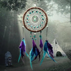 New Luxury Original Silver Gray Dream Catcher 2 Ring Feather Hanging Art Gifts To Bestie Friends Creative Valentine's Day Gifts Stevvex