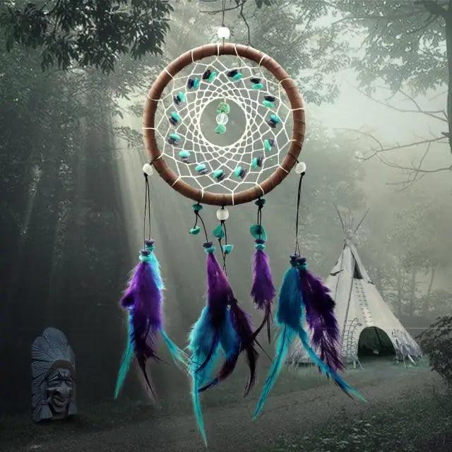 New Luxury Original Silver Gray Dream Catcher 2 Ring Feather Hanging Art Gifts To Bestie Friends Creative Valentine's Day Gifts Stevvex