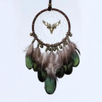 New Luxury Original Silver Gray Dream Catcher 2 Ring Feather Hanging Art Gifts To Bestie Friends Creative Valentine's Day Gifts Stevvex