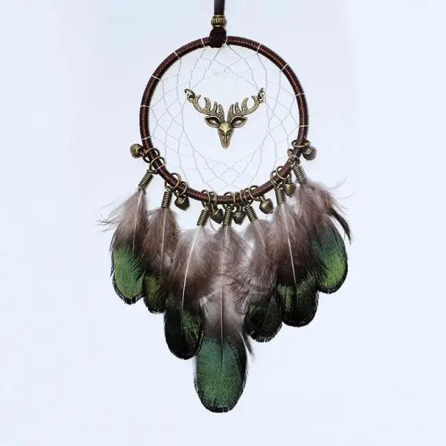 New Luxury Original Silver Gray Dream Catcher 2 Ring Feather Hanging Art Gifts To Bestie Friends Creative Valentine's Day Gifts Stevvex