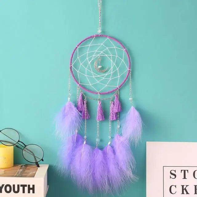 New Luxury Original Silver Gray Dream Catcher 2 Ring Feather Hanging Art Gifts To Bestie Friends Creative Valentine's Day Gifts Stevvex