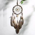 New Luxury Original Silver Gray Dream Catcher 2 Ring Feather Hanging Art Gifts To Bestie Friends Creative Valentine's Day Gifts Stevvex