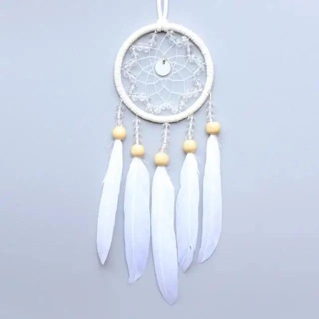 New Luxury Original Silver Gray Dream Catcher 2 Ring Feather Hanging Art Gifts To Bestie Friends Creative Valentine's Day Gifts Stevvex