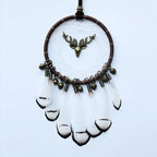 New Luxury Original Silver Gray Dream Catcher 2 Ring Feather Hanging Art Gifts To Bestie Friends Creative Valentine's Day Gifts Stevvex