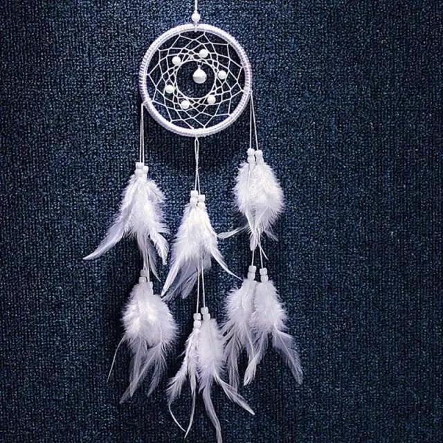 New Luxury Original Silver Gray Dream Catcher 2 Ring Feather Hanging Art Gifts To Bestie Friends Creative Valentine's Day Gifts Stevvex