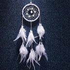 New Luxury Original Silver Gray Dream Catcher 2 Ring Feather Hanging Art Gifts To Bestie Friends Creative Valentine's Day Gifts Stevvex
