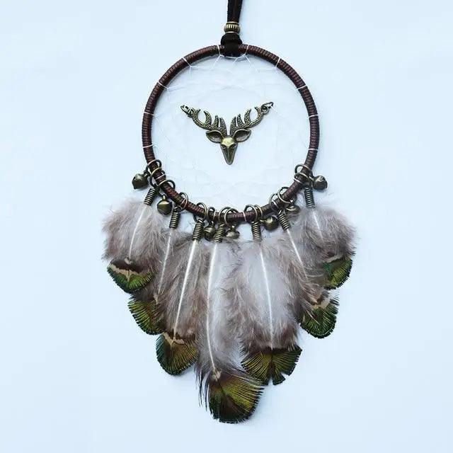 New Luxury Original Silver Gray Dream Catcher 2 Ring Feather Hanging Art Gifts To Bestie Friends Creative Valentine's Day Gifts Stevvex