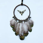 New Luxury Original Silver Gray Dream Catcher 2 Ring Feather Hanging Art Gifts To Bestie Friends Creative Valentine's Day Gifts Stevvex