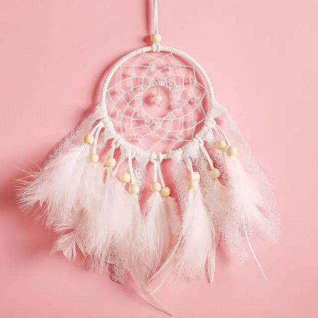 New Luxury Original Silver Gray Dream Catcher 2 Ring Feather Hanging Art Gifts To Bestie Friends Creative Valentine's Day Gifts Stevvex