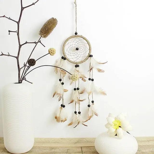 New Luxury Original Silver Gray Dream Catcher 2 Ring Feather Hanging Art Gifts To Bestie Friends Creative Valentine's Day Gifts Stevvex
