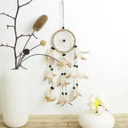 New Luxury Original Silver Gray Dream Catcher 2 Ring Feather Hanging Art Gifts To Bestie Friends Creative Valentine's Day Gifts Stevvex