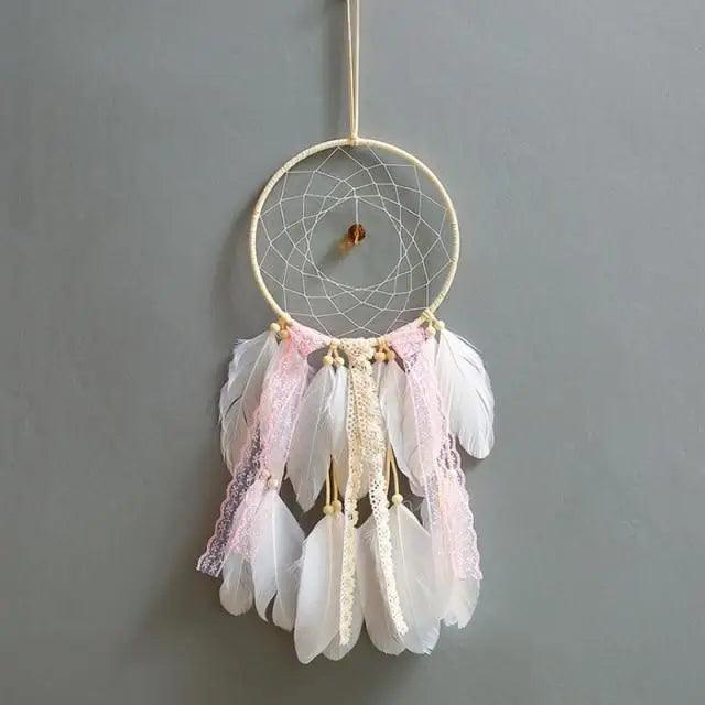 New Luxury Original Silver Gray Dream Catcher 2 Ring Feather Hanging Art Gifts To Bestie Friends Creative Valentine's Day Gifts Stevvex