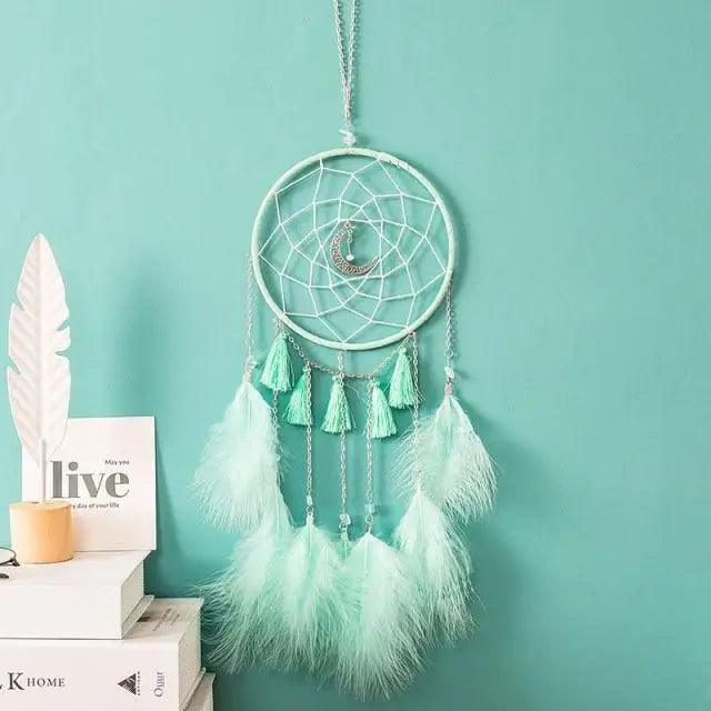 New Luxury Original Silver Gray Dream Catcher 2 Ring Feather Hanging Art Gifts To Bestie Friends Creative Valentine's Day Gifts Stevvex