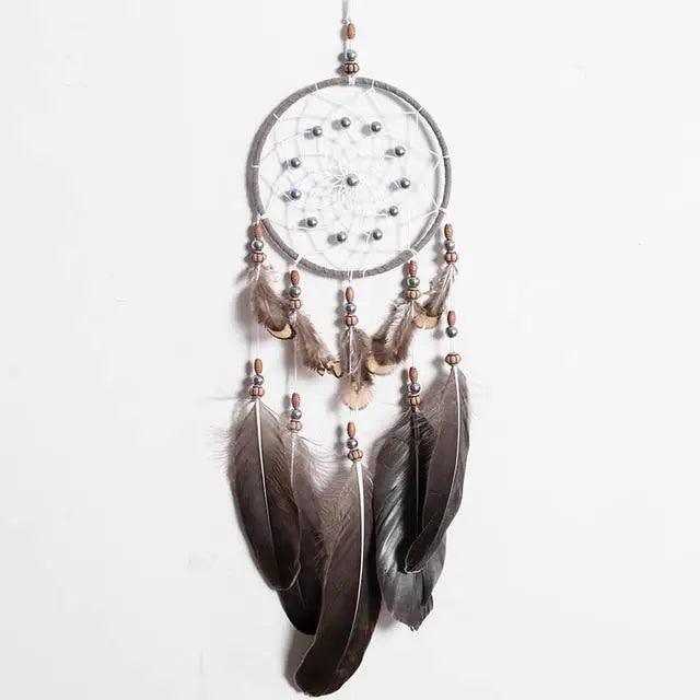 New Luxury Original Silver Gray Dream Catcher 2 Ring Feather Hanging Art Gifts To Bestie Friends Creative Valentine's Day Gifts Stevvex