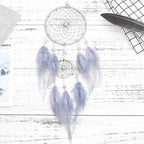 New Luxury Original Silver Gray Dream Catcher 2 Ring Feather Hanging Art Gifts To Bestie Friends Creative Valentine's Day Gifts Stevvex