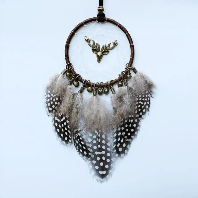 New Luxury Original Silver Gray Dream Catcher 2 Ring Feather Hanging Art Gifts To Bestie Friends Creative Valentine's Day Gifts Stevvex