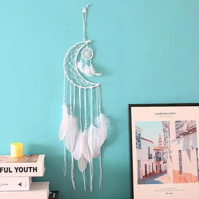 New Luxury Original Silver Gray Dream Catcher 2 Ring Feather Hanging Art Gifts To Bestie Friends Creative Valentine's Day Gifts Stevvex