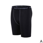 New Male Fitness Quick-Drying Tight Shorts Elastic Compression Leggings Training Pants Men Running Shorts Comfort Black Gray Mens Running Compression Pants Workout Cool Quick Dry Sports Shorts for Running Athletic Underwear Stevvex