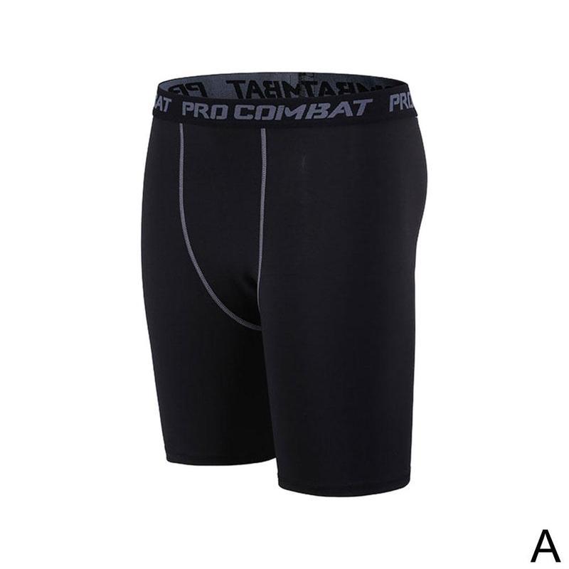 New Male Fitness Quick-Drying Tight Shorts Elastic Compression Leggings Training Pants Men Running Shorts Comfort Black Gray Mens Running Compression Pants Workout Cool Quick Dry Sports Shorts for Running Athletic Underwear Stevvex