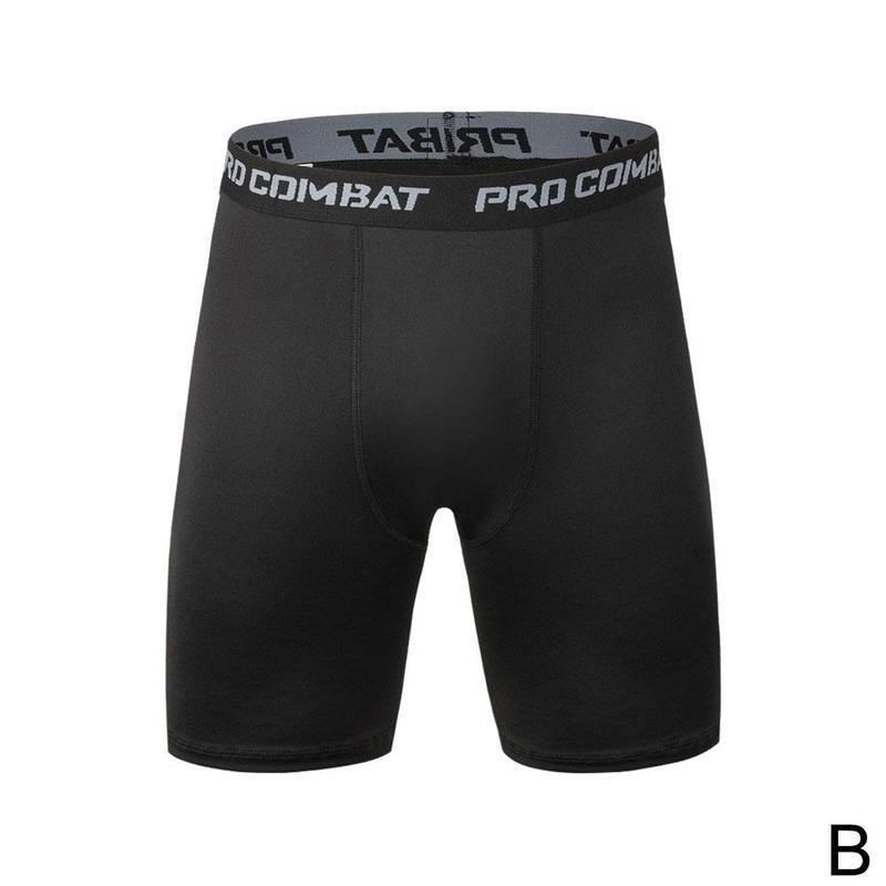 New Male Fitness Quick-Drying Tight Shorts Elastic Compression Leggings Training Pants Men Running Shorts Comfort Black Gray Mens Running Compression Pants Workout Cool Quick Dry Sports Shorts for Running Athletic Underwear Stevvex