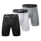 New Male Fitness Quick-Drying Tight Shorts Elastic Compression Leggings Training Pants Men Running Shorts Comfort Black Gray Mens Running Compression Pants Workout Cool Quick Dry Sports Shorts for Running Athletic Underwear Stevvex