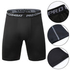 New Male Fitness Quick-Drying Tight Shorts Elastic Compression Leggings Training Pants Men Running Shorts Comfort Black Gray Mens Running Compression Pants Workout Cool Quick Dry Sports Shorts for Running Athletic Underwear Stevvex