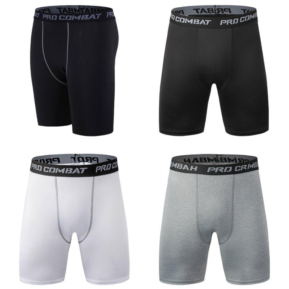 New Male Fitness Quick-Drying Tight Shorts Elastic Compression Leggings Training Pants Men Running Shorts Comfort Black Gray Mens Running Compression Pants Workout Cool Quick Dry Sports Shorts for Running Athletic Underwear Stevvex
