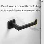 New  Matte Black Toilet Paper Holder Wall Mount Tissue Roll Hanger 304 Stainless Steel Bathroom Accessories Toilet Paper Holder Tissue Roll Holder Hanger Stainless Steel Matte Black Bathroom Lavatory Hardware Wall Mount 14.5cm Stevvex