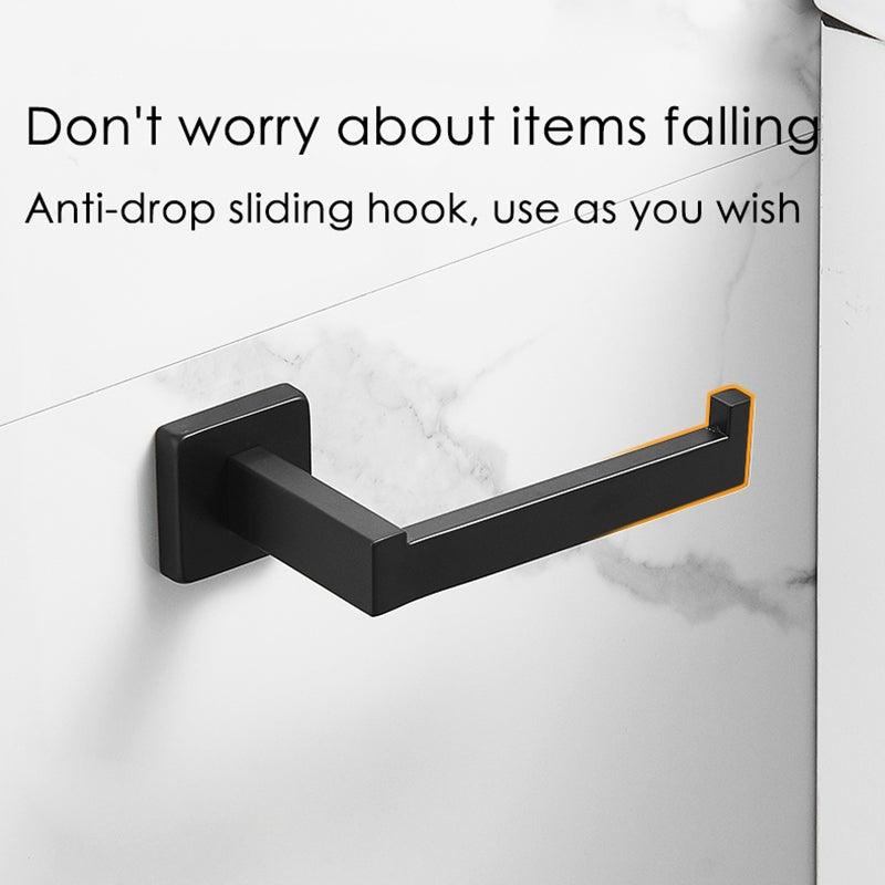 New  Matte Black Toilet Paper Holder Wall Mount Tissue Roll Hanger 304 Stainless Steel Bathroom Accessories Toilet Paper Holder Tissue Roll Holder Hanger Stainless Steel Matte Black Bathroom Lavatory Hardware Wall Mount 14.5cm Stevvex