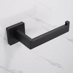 New  Matte Black Toilet Paper Holder Wall Mount Tissue Roll Hanger 304 Stainless Steel Bathroom Accessories Toilet Paper Holder Tissue Roll Holder Hanger Stainless Steel Matte Black Bathroom Lavatory Hardware Wall Mount 14.5cm Stevvex