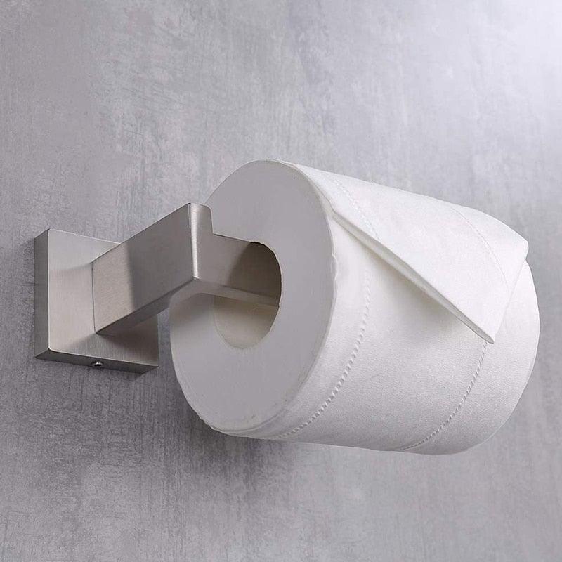 New  Matte Black Toilet Paper Holder Wall Mount Tissue Roll Hanger 304 Stainless Steel Bathroom Accessories Toilet Paper Holder Tissue Roll Holder Hanger Stainless Steel Matte Black Bathroom Lavatory Hardware Wall Mount 14.5cm Stevvex