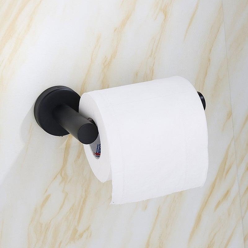 New  Matte Black Toilet Paper Holder Wall Mount Tissue Roll Hanger 304 Stainless Steel Bathroom Accessories Toilet Paper Holder Tissue Roll Holder Hanger Stainless Steel Matte Black Bathroom Lavatory Hardware Wall Mount 14.5cm Stevvex