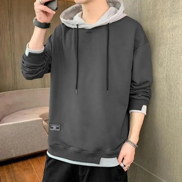 New Men Casual Sweatshirt Hoodies Male Solid Color Pullover Tops Spring Autumn Winter Pullover Floral Print Flannel Check Hoodie Autumn Jackets For Men Stevvex