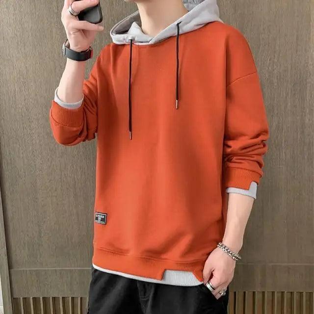 New Men Casual Sweatshirt Hoodies Male Solid Color Pullover Tops Spring Autumn Winter Pullover Floral Print Flannel Check Hoodie Autumn Jackets For Men Stevvex