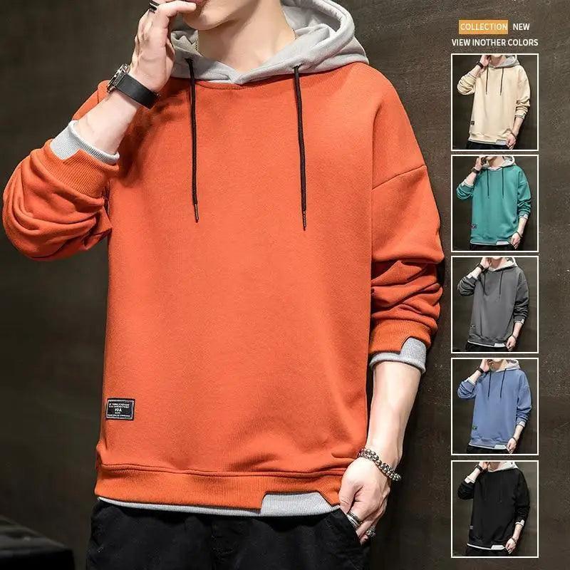 New Men Casual Sweatshirt Hoodies Male Solid Color Pullover Tops Spring Autumn Winter Pullover Floral Print Flannel Check Hoodie Autumn Jackets For Men Stevvex