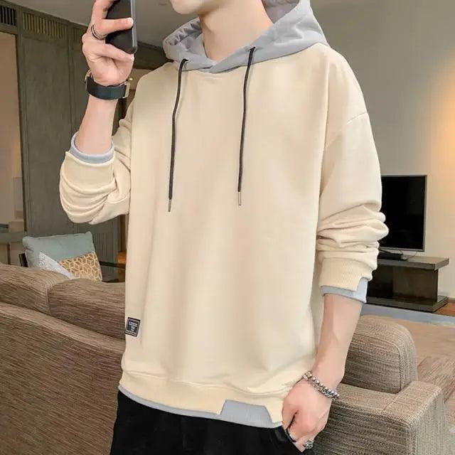 New Men Casual Sweatshirt Hoodies Male Solid Color Pullover Tops Spring Autumn Winter Pullover Floral Print Flannel Check Hoodie Autumn Jackets For Men Stevvex