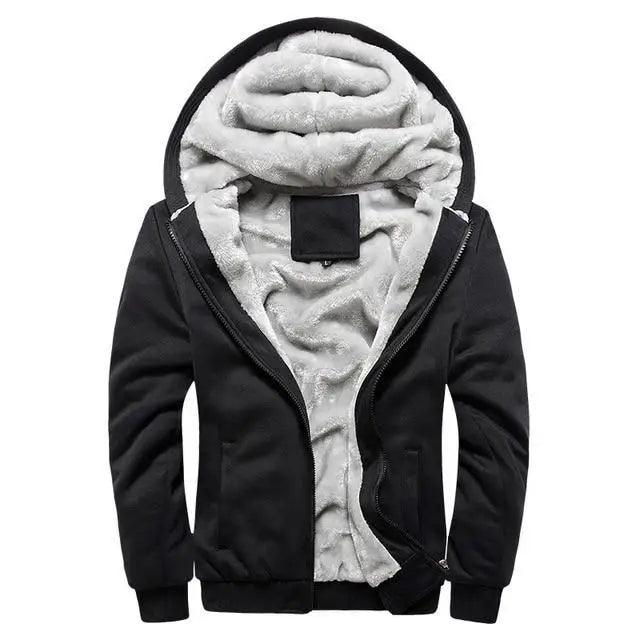 New Men Hoodies Winter Thick Warm Fleece Men Hoodies Coat Sportwear Male Streetwear Men Winter Warm Fleece Sweater Jacket Thick Padded Coat Hoodie Stevvex