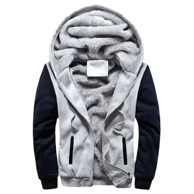 New Men Hoodies Winter Thick Warm Fleece Men Hoodies Coat Sportwear Male Streetwear Men Winter Warm Fleece Sweater Jacket Thick Padded Coat Hoodie Stevvex