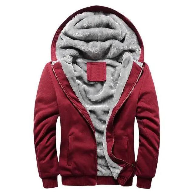 New Men Hoodies Winter Thick Warm Fleece Men Hoodies Coat Sportwear Male Streetwear Men Winter Warm Fleece Sweater Jacket Thick Padded Coat Hoodie Stevvex