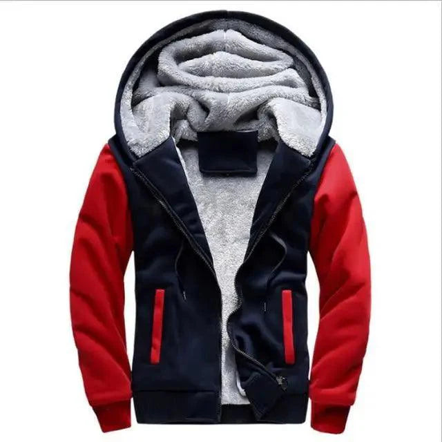 New Men Hoodies Winter Thick Warm Fleece Men Hoodies Coat Sportwear Male Streetwear Men Winter Warm Fleece Sweater Jacket Thick Padded Coat Hoodie Stevvex
